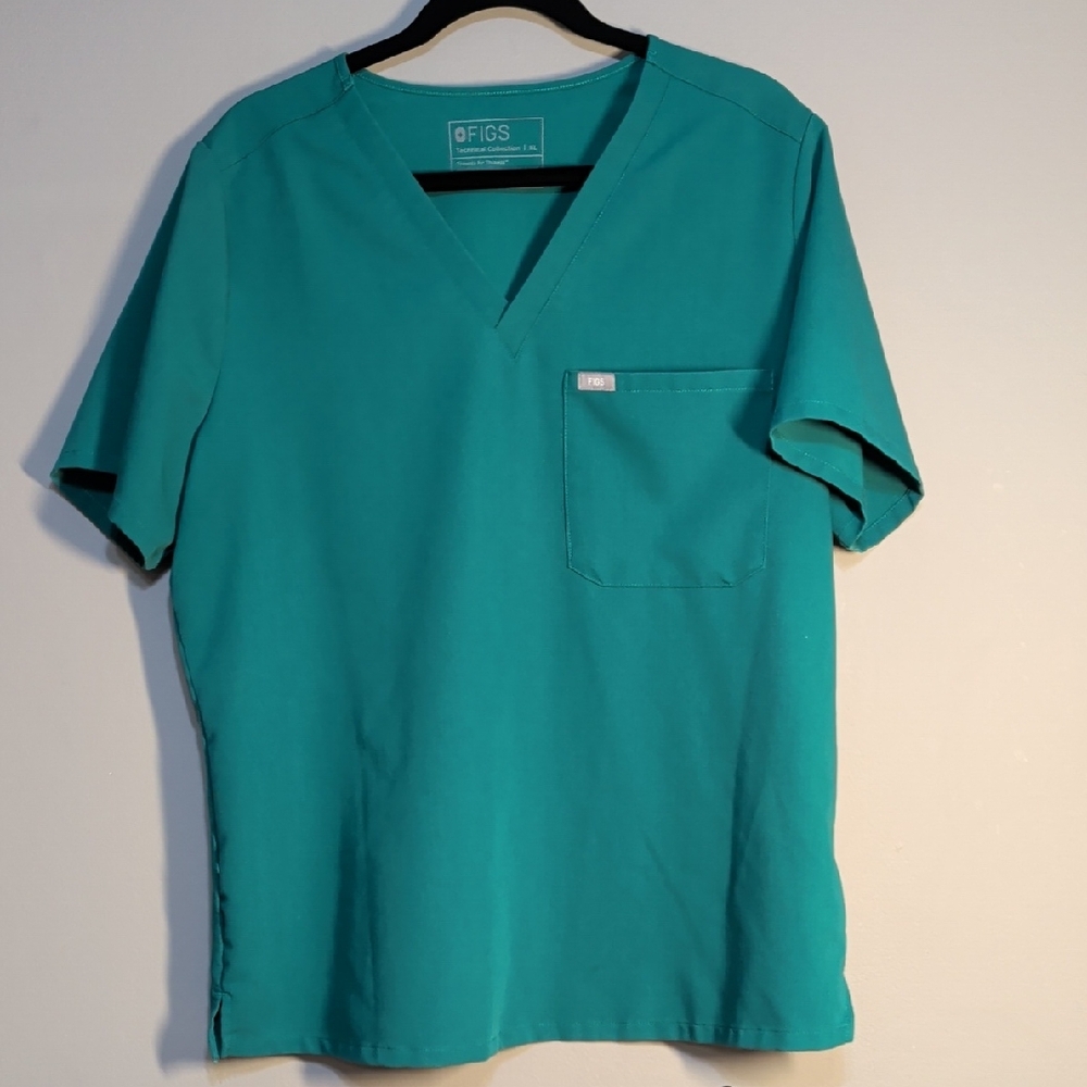 Figs Hunter Green Short Sleeve Scrub Top XL